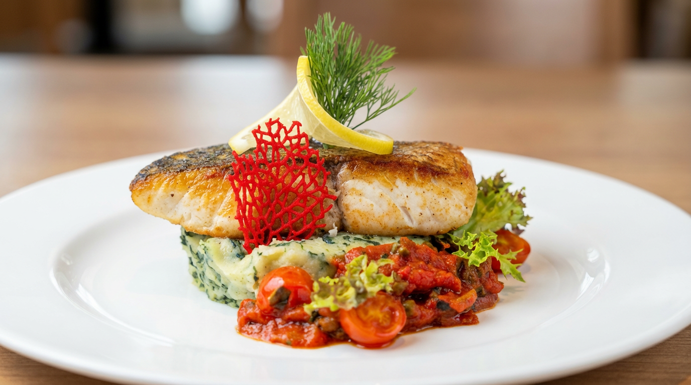 Sea Bass with Mediteranean Sauce