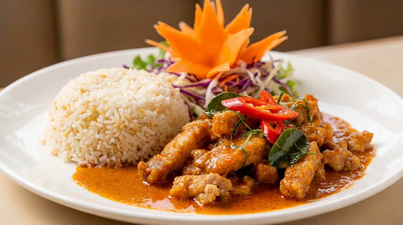 Crispy Pork Tenderloin Pad Prik Gaeng